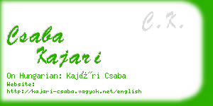 csaba kajari business card